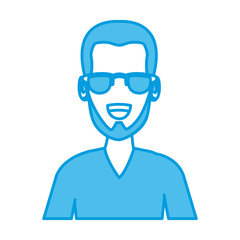 Man with sunglasses icon vector illustration graphic design