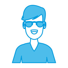 Man with sunglasses icon vector illustration graphic design