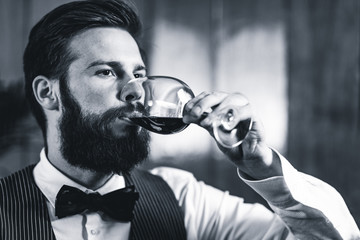 Sommelier tasting wine