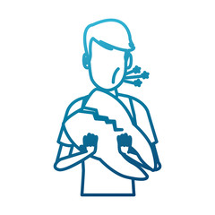 Man with tooth broken icon vector illustration graphic design