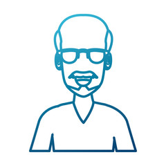 Man face with glasses cartoon icon vector illustration graphic design