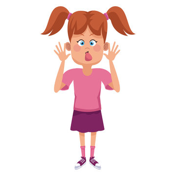 Cute girl cartoon icon vector illustration graphic design
