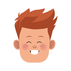 Funny boy face icon vector illustration graphic design