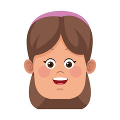 Obraz premium Cute girl face icon vector illustration graphic design