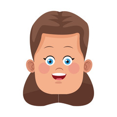 Cute girl face icon vector illustration graphic design