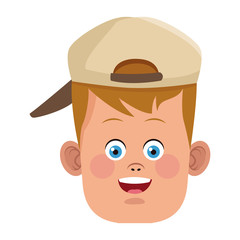 Funny boy face icon vector illustration graphic design