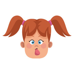 Cute girl face icon vector illustration graphic design