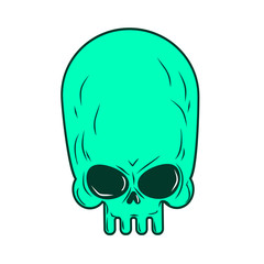 Alien skull isolated. UFO head skeleton. Vector illustration