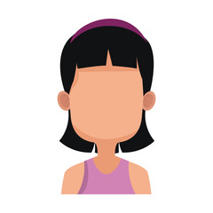 Cute girl face icon vector illustration graphic design