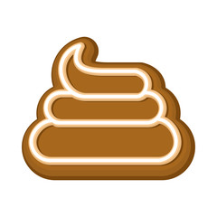Shit cookie. Cookies turd for Halloween. Vector illustration