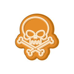 Halloween cookie skull. Cookies for terrible holiday. Vector illustration