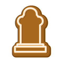 Halloween cookie Tombstone. gingerbread rip. Cookies for terrible holiday. Vector illustration