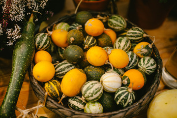 Striped pumpkin basket