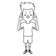 Cute and funny boy cartoon icon vector illustration graphic design