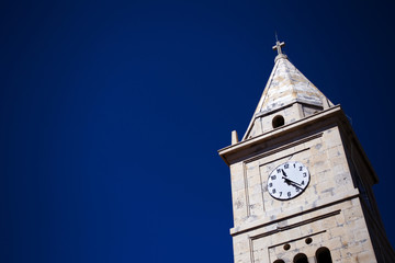 Church tower in Primosten, Croatia