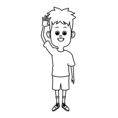 Cute and funny boy cartoon icon vector illustration graphic design