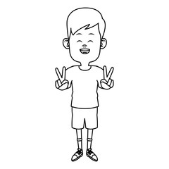 Cute and funny boy cartoon icon vector illustration graphic design