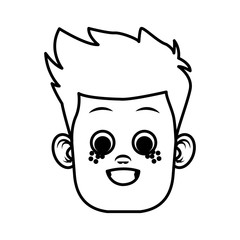 Funny boy face icon vector illustration graphic design