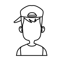 Boy faceless cartoon icon vector illustration graphic design