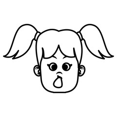 Cute girl cartoon icon vector illustration graphic design