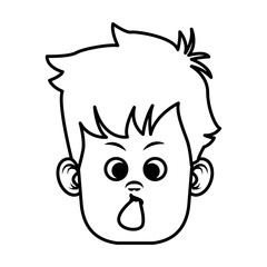 Cute and funny boy cartoon icon vector illustration graphic design