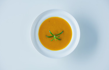 Pumpkin soup with rosemary