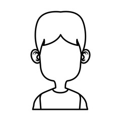 Boy faceless cartoon icon vector illustration graphic design