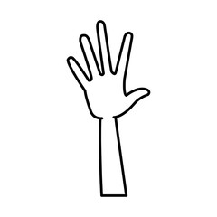 Hand with palm open icon vector illustration graphic design