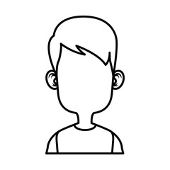 Boy faceless cartoon icon vector illustration graphic design