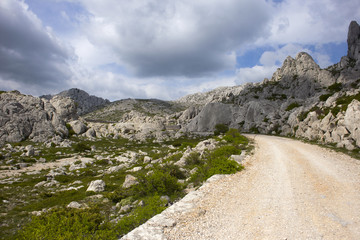 View from peak of Tulove grede, part of Velebit mountain in Croatia, landscape
