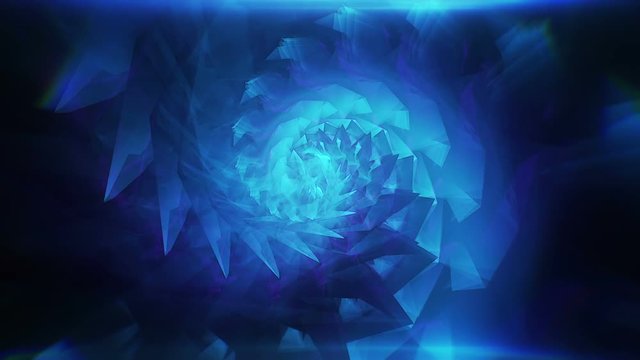 Blue abstract hypnotic background. Twisting spiral