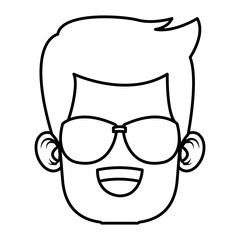 Boy with sunglasses cartoon icon vector illustration graphic design