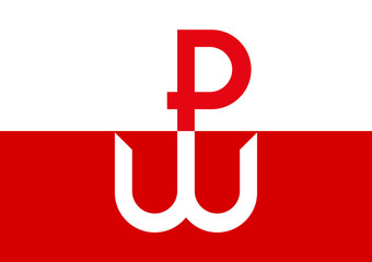 Kotwica, the symbol and emblem of Polish Underground State and Warsaw Uprising during World War II. The Uprising started on August 1st, 1944.  © slowcentury