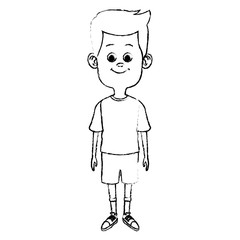 Cute and funny boy cartoon icon vector illustration graphic design