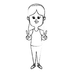 Cute girl cartoon icon vector illustration graphic design