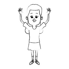 Cute girl cartoon icon vector illustration graphic design