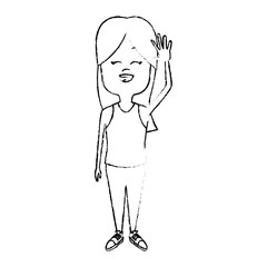 Cute girl cartoon icon vector illustration graphic design