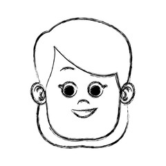 Cute girl face icon vector illustration graphic design