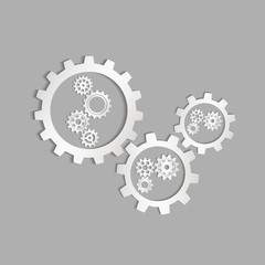 Set of gears. Silver gears for the designer project. Vector illustration.