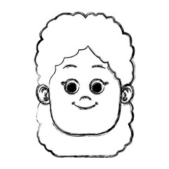 Cute girl face icon vector illustration graphic design