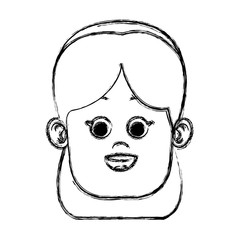 Cute girl face icon vector illustration graphic design