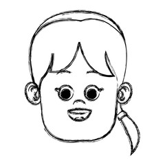 Cute girl face icon vector illustration graphic design