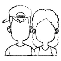 Cute kids friends cartoon icon vector illustration graphic design