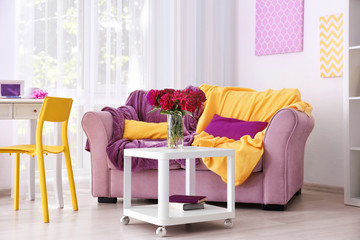 Interior of beautiful light modern room