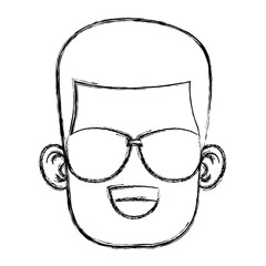 Boy with sunglasses cartoon icon vector illustration graphic design