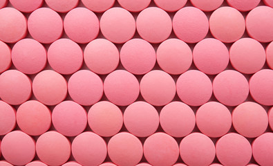 Color round pills, closeup