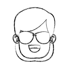 Girl with sunglasses icon vector illustration graphic design