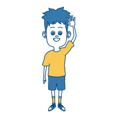 Cute and funny boy cartoon icon vector illustration graphic design