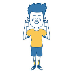 Cute and funny boy cartoon icon vector illustration graphic design