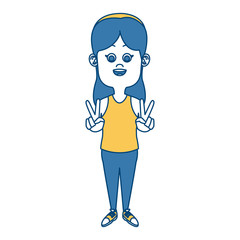 Cute girl cartoon icon vector illustration graphic design